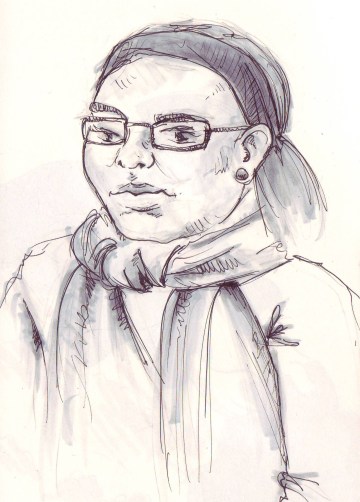 Sp55 reading scarf woman