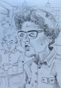 wildflower cartoon lady